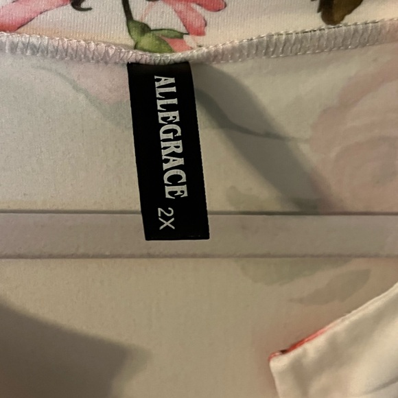 Allegra K Pink and White Floral Blouse - Picture 1 of 2